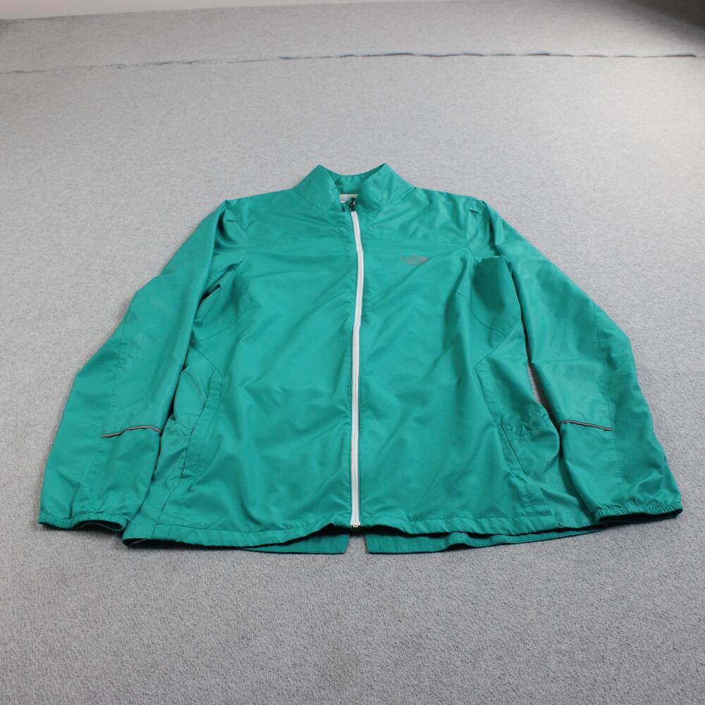 The North Face Jacket Women Large Green Windbreaker Full Zip Lightweight Outdoor